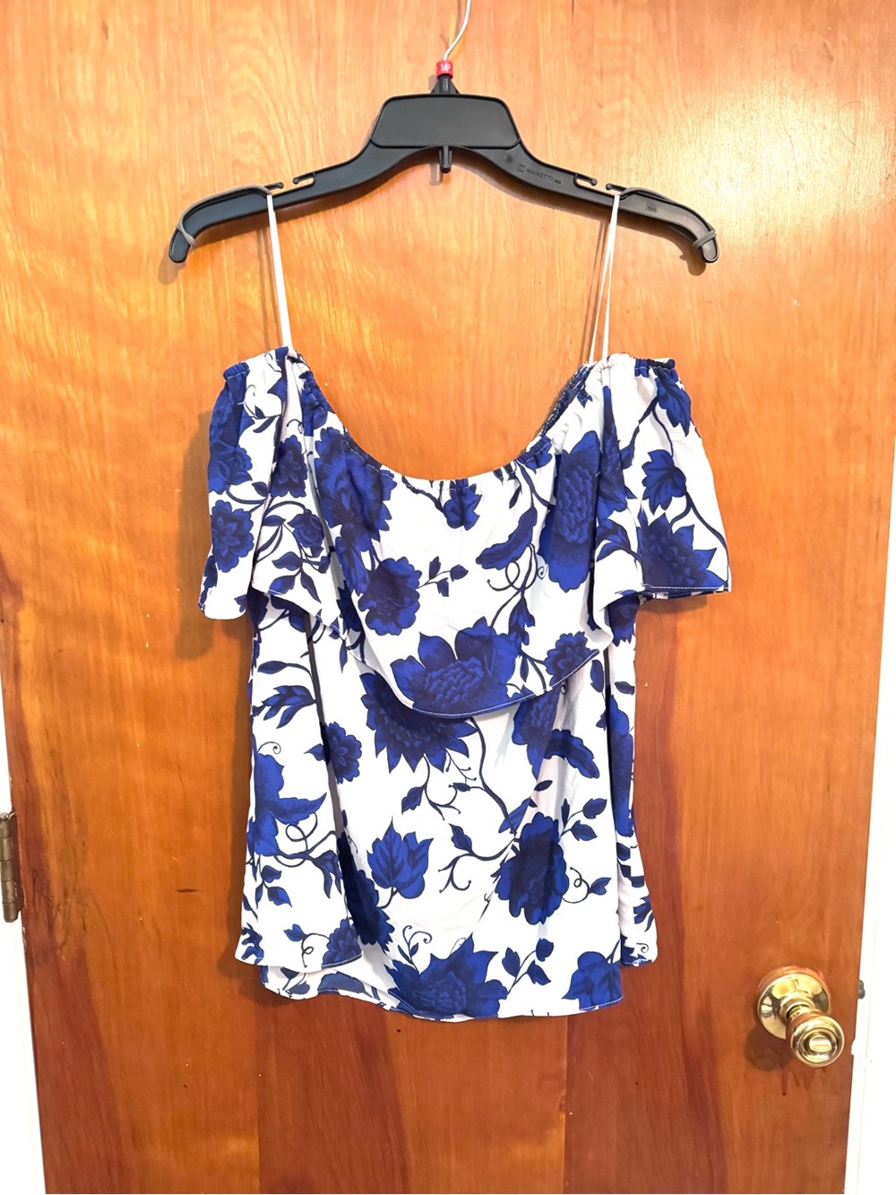 C&E Blue Floral Off-Shoulder Women's Top